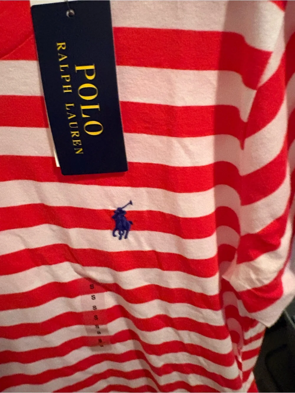Polo by Ralph Lauren women’s S/P $55 Red & White Stripe Crewneck T-Shirt